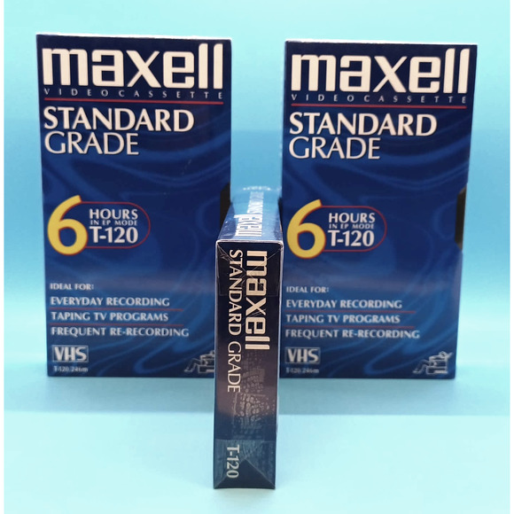 VHS VCR Tapes NEW & SEALED 3 Set of Maxwell 6-Hour Blank Tapes - Picture 3 of 8
